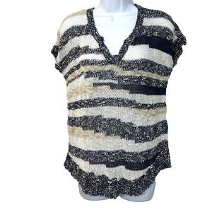 Lucky Lightweight Open Knit Sweater Womens Medium Coastal Euro Preppy Boho Y2K